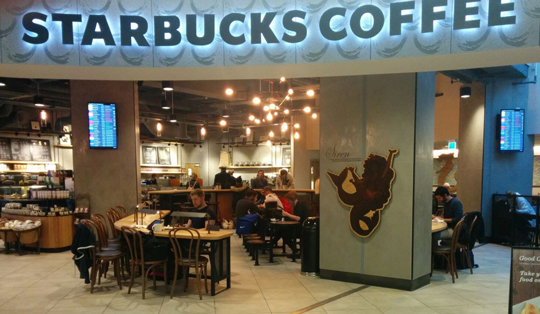 wireless charging pad in Starbucks