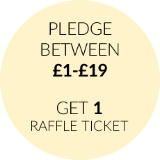 Pledge between £1 and £19 and get 1 raffle tickets